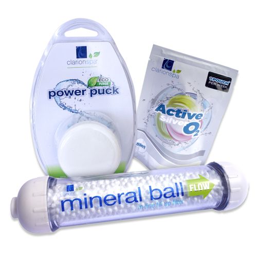  photo Clarion Spa Hot Tub Chemicals Active Silver Oxygen Eco Purge Power Puck Mineral Ball Filter
