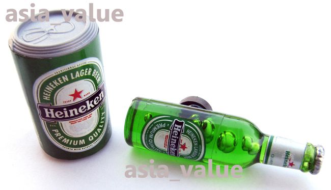 Heineken Beer Magnets Set 3D Miniature ( Bottle + Can