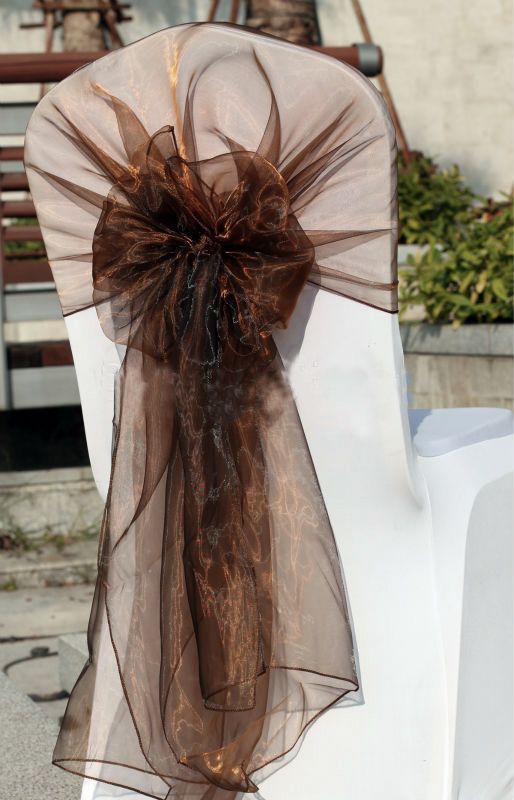 150 PCS Organza hoods sashes organza wraps bow for wedding chair cover