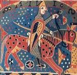 A knight on the Baldishol Tapestry, Norway, 12th century