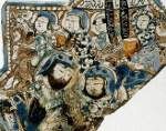 Seljuk Tile with an army on the march with standards & drums, late 12th-early 13th centuries