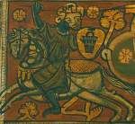 Ceiling panel with a fight between a Christian knight and a Muslim, Spain, c.1300