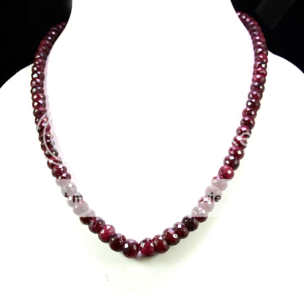 Natural Blood Red Ruby 375ct Big Size Faceted Beaded Gemstone String ...